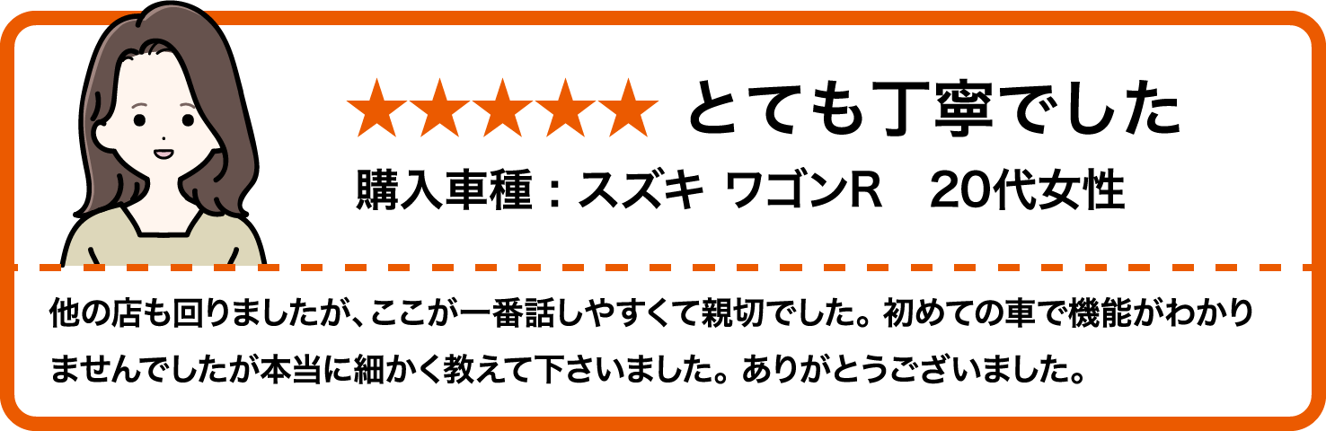 「とても丁寧でした」20代女性